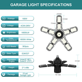 Nexillumi versatile lighting for garage, workshop, attic, or basement
