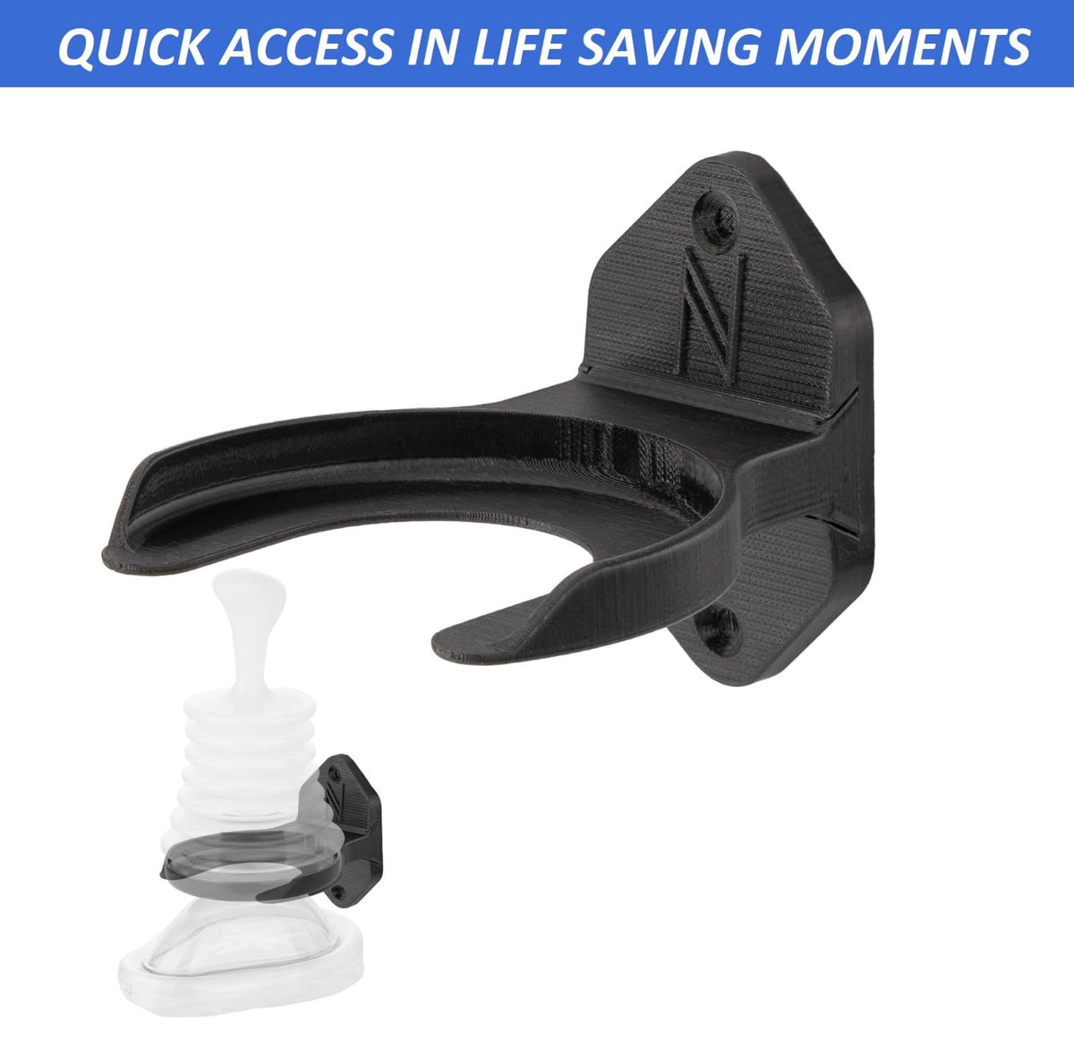 NexisN secure-fit wall mount for reliable daily access to rescue devices.