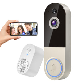 NexoSora 1080p doorbell front view for clear daytime footage and safe entry monitoring.