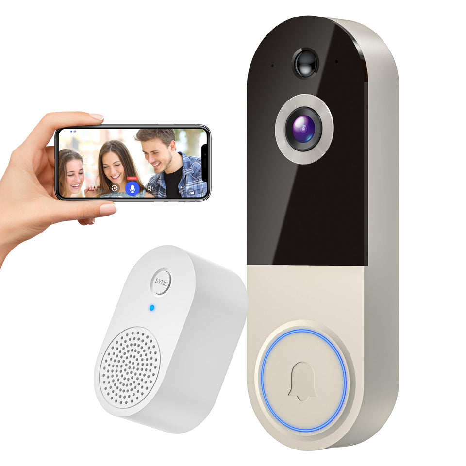 NexoSora 1080p doorbell front view for clear daytime footage and safe entry monitoring.