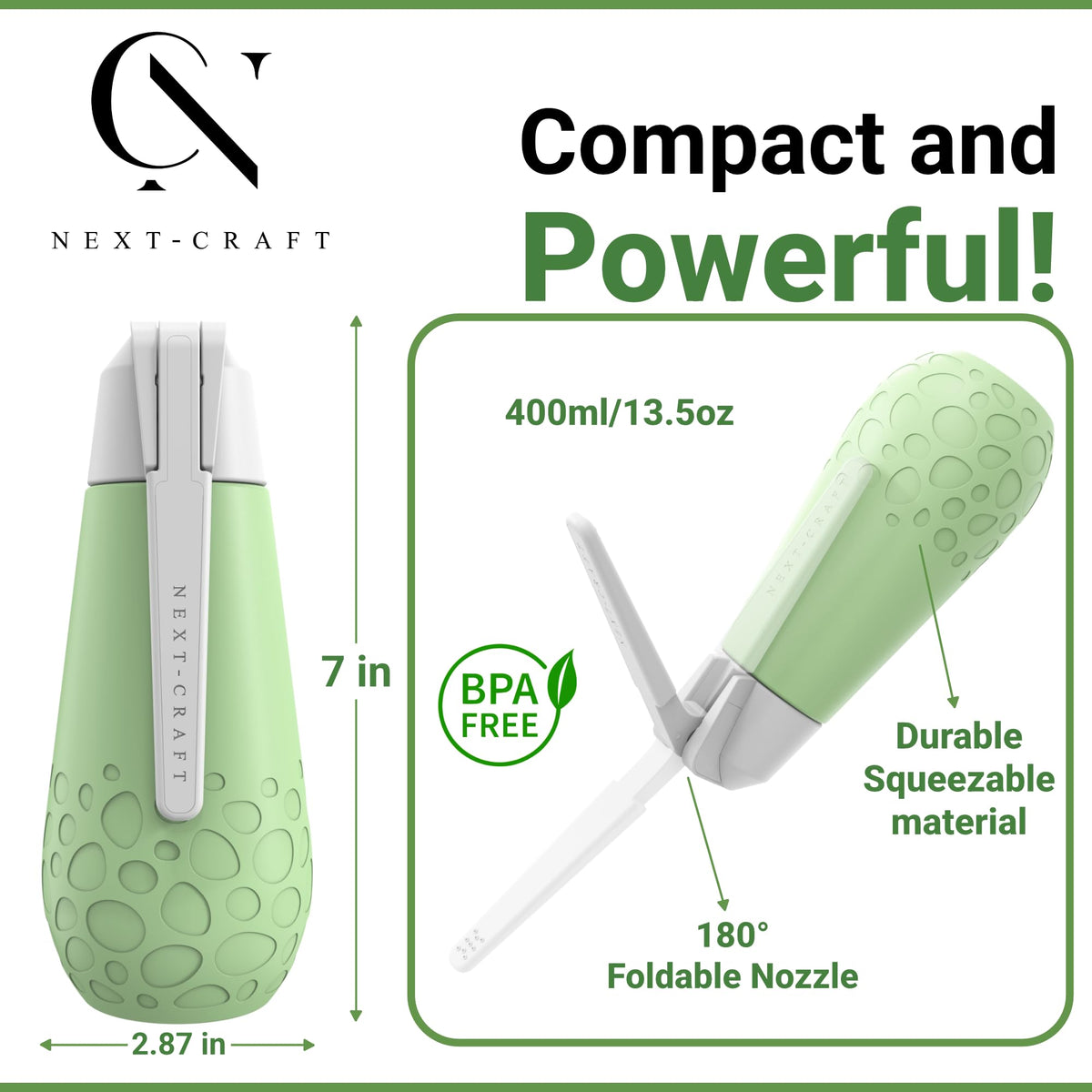 Nextcraft soft-squeeze silicone handle offers gentle, controlled cleaning pressure