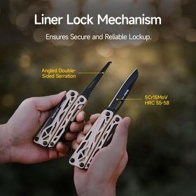 NexTool Camper CP10 locking knife enables secure, precise cuts