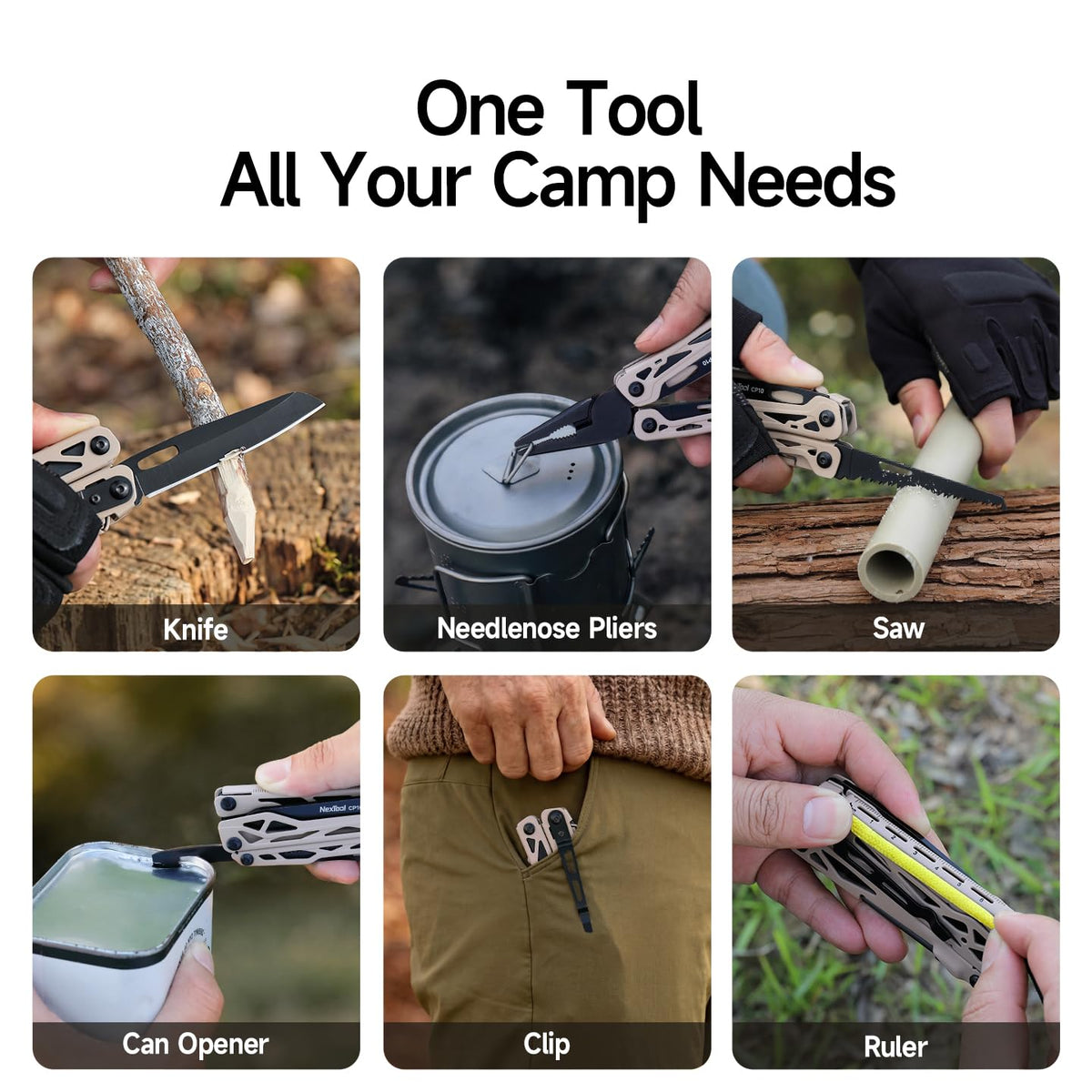 NexTool Camper CP10 pocket clip keeps the tool accessible