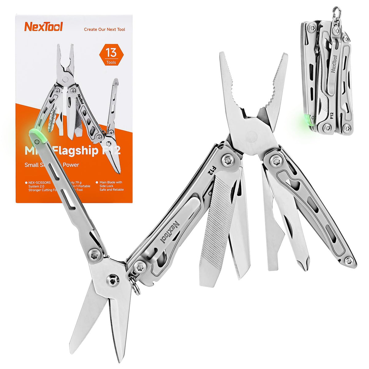 NexTool F12 mini with needle-nose pliers for precise grip on the go