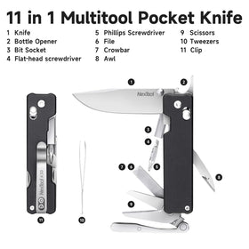 NexTool Knight K30 axis lock, secure blade for safe one-handed use.
