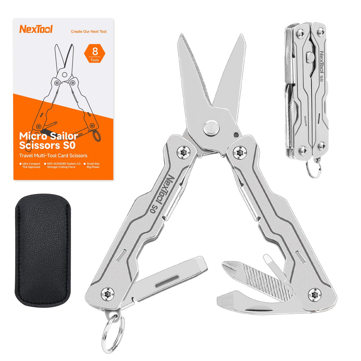 NexTool Micro Sailor Scissors S0 8-in-1 function for travel and EDC.