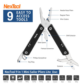 NexTool Mini Multitool flathead screwdriver included for versatile fixes.
