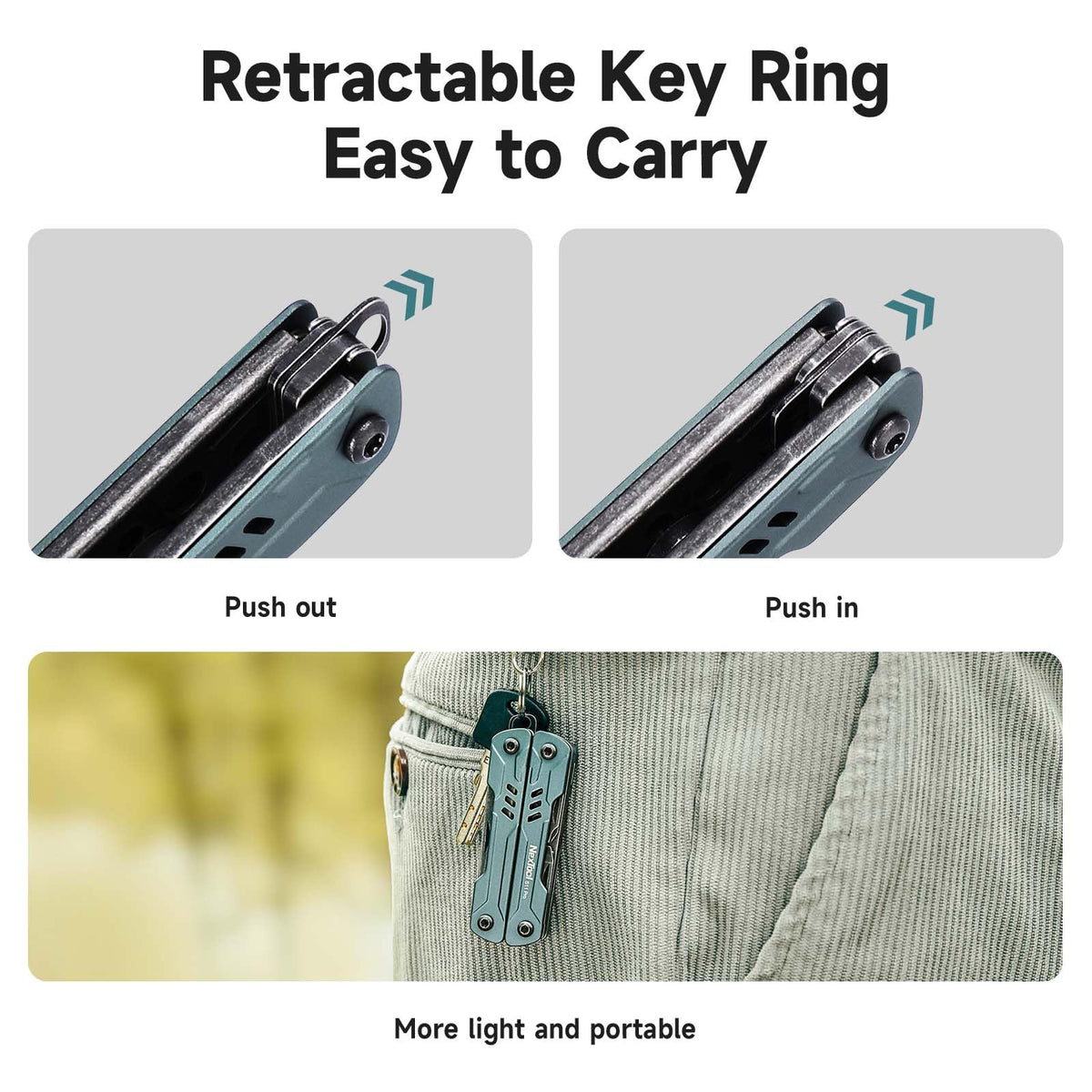 NexTool Mini Sailor S11 Pro hollow design reduces weight for everyday carry.