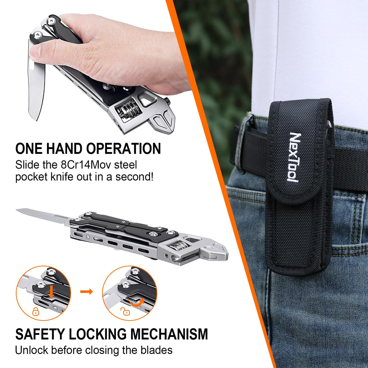 NexTool W4 compact multitool with 11 functions in one.