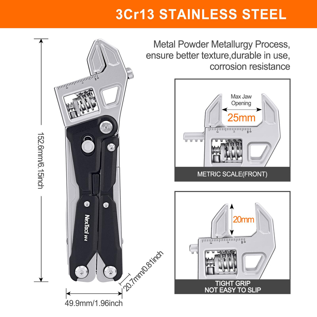 NexTool W4 sturdy pliers ready for tough tasks during camping.