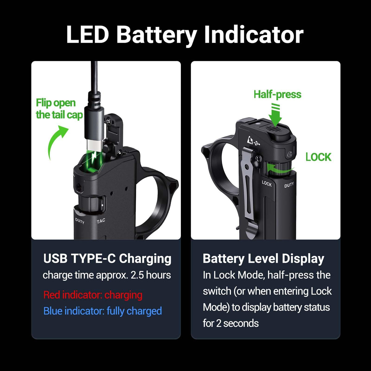 NEXTORCH TA70 long-lasting battery life up to 30 hours