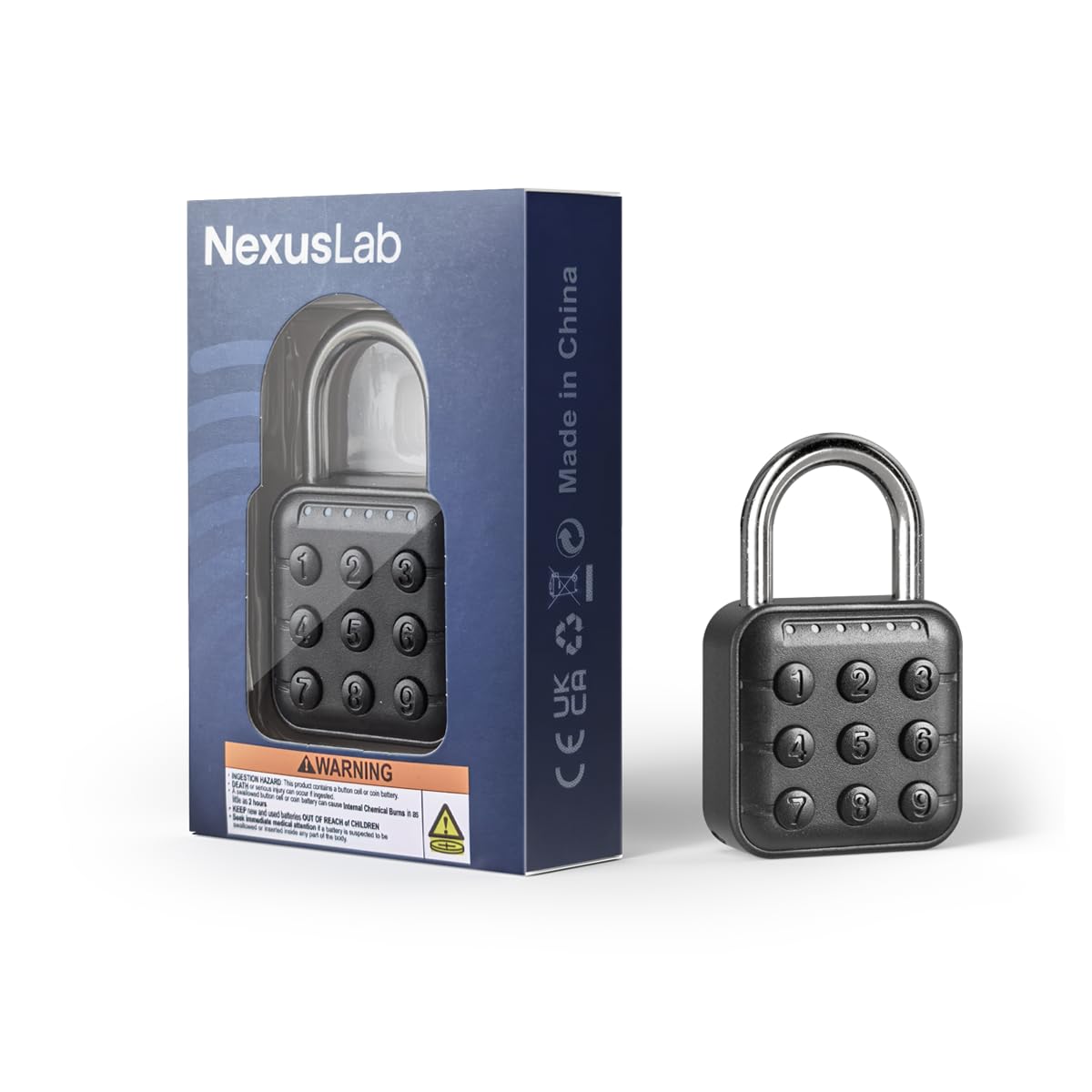 NexusLab Digital Padlock keypad-front view for easy six-digit entry.