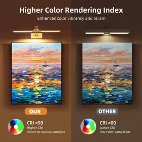 Neymlya light with 120° swing arm enables precise artwork lighting.