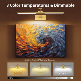 Neymlya 24-inch light bar provides stable illumination for paintings and frames.