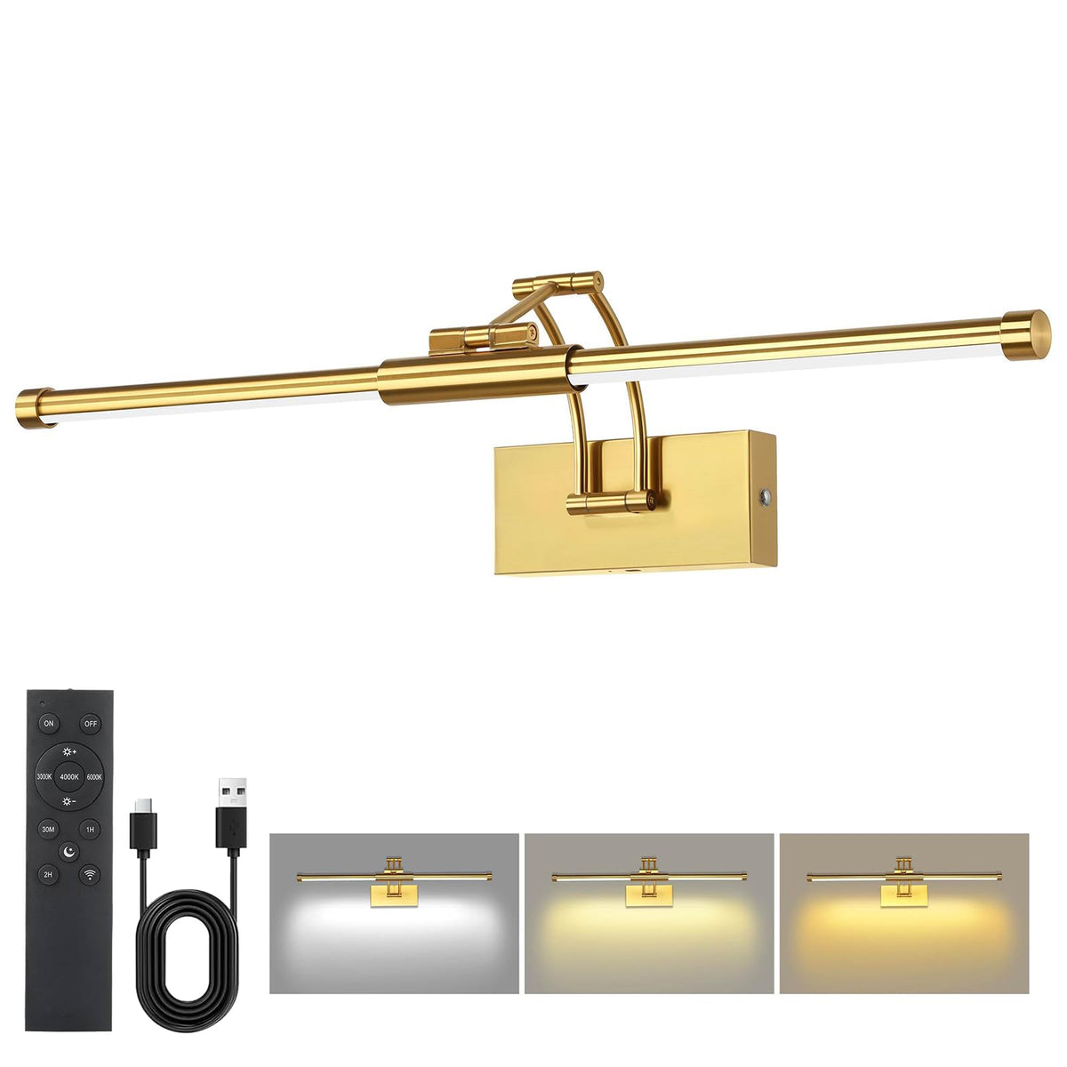 Neymlya picture light wall-mount highlighting artwork with even glow for gallery walls.