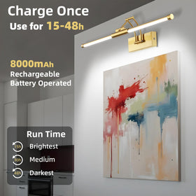 Neymlya wireless picture light includes remote control for easy adjustments.