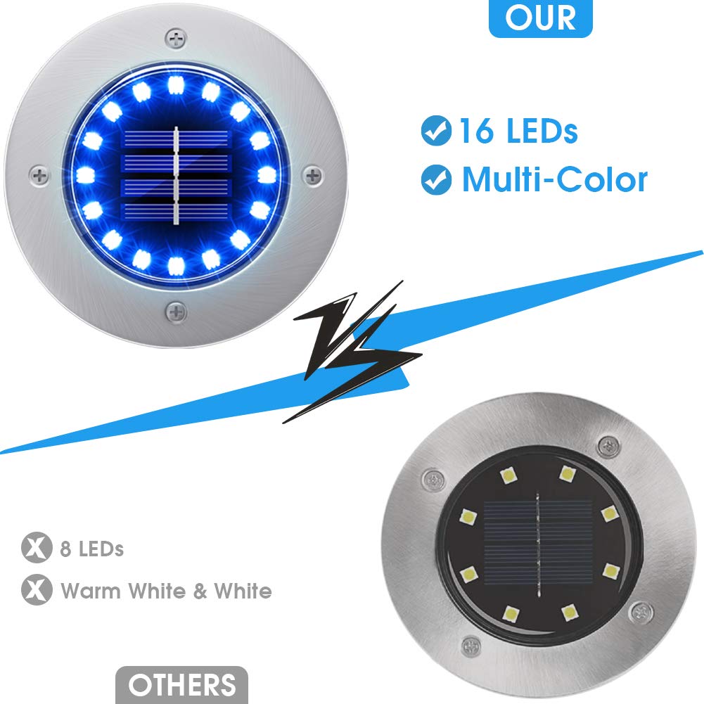 NFESOLAR multi-color ground light showcases vivid colors for garden borders.