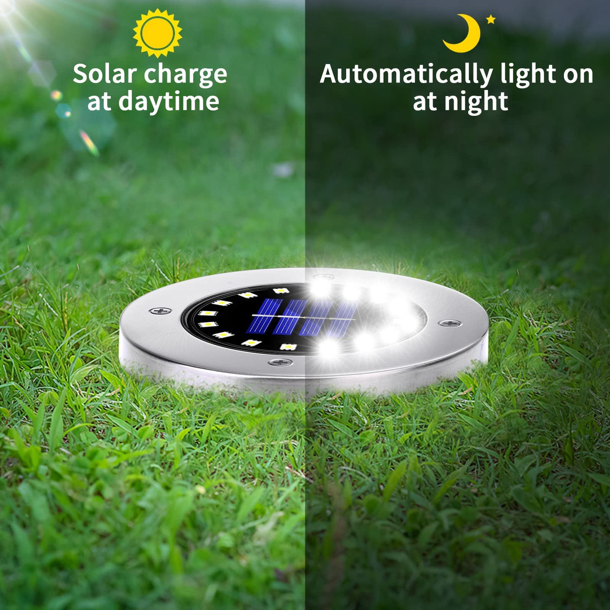 NFESOLAR solar disk light offers wireless installation along driveways