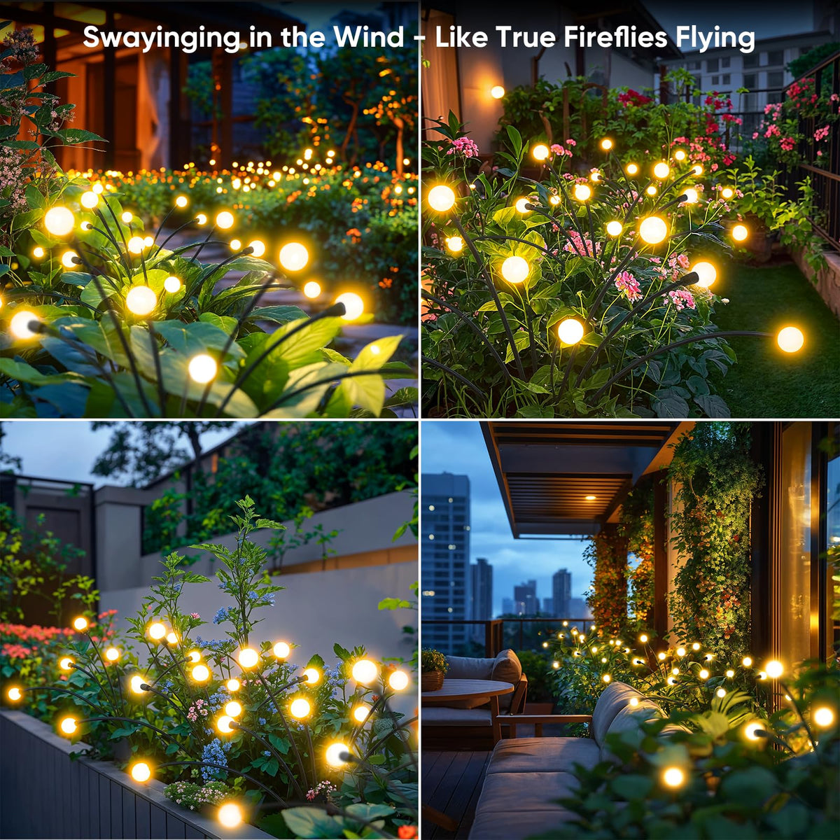 NFEVER solar garden decor lights add lively ambience to patios.
