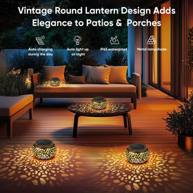 NFEVER IP65 waterproof solar lanterns withstand rain and snow