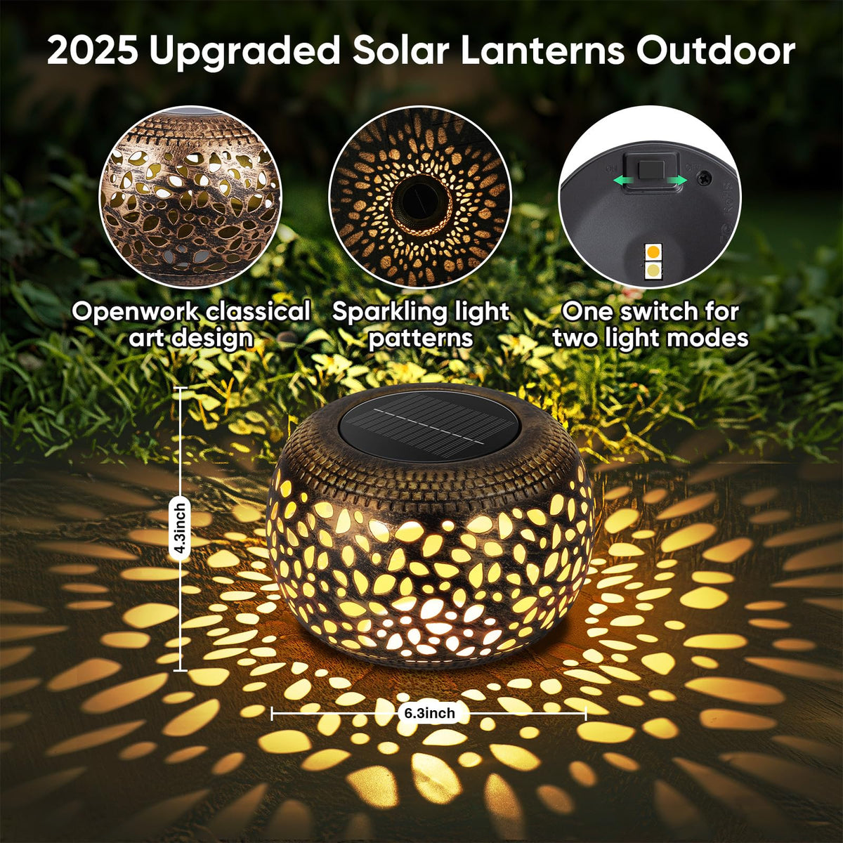 Lanterns display warm and cool light modes for living spaces.
