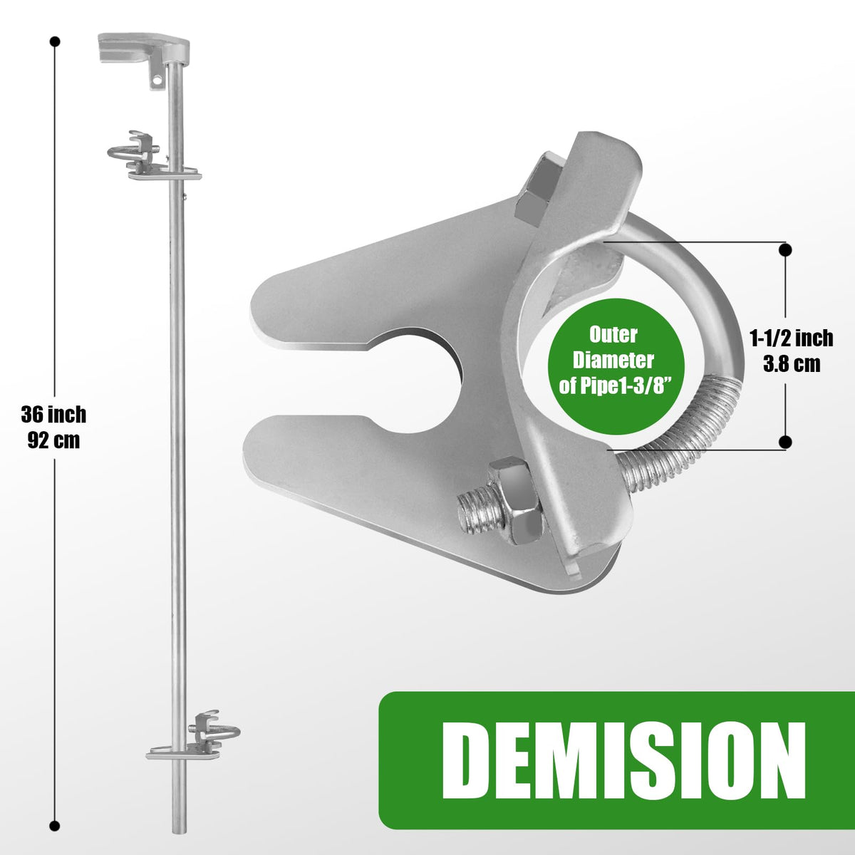 NIANRONGHUA 1-3/8-inch gate hinges support easy installation and reliable gate alignment.