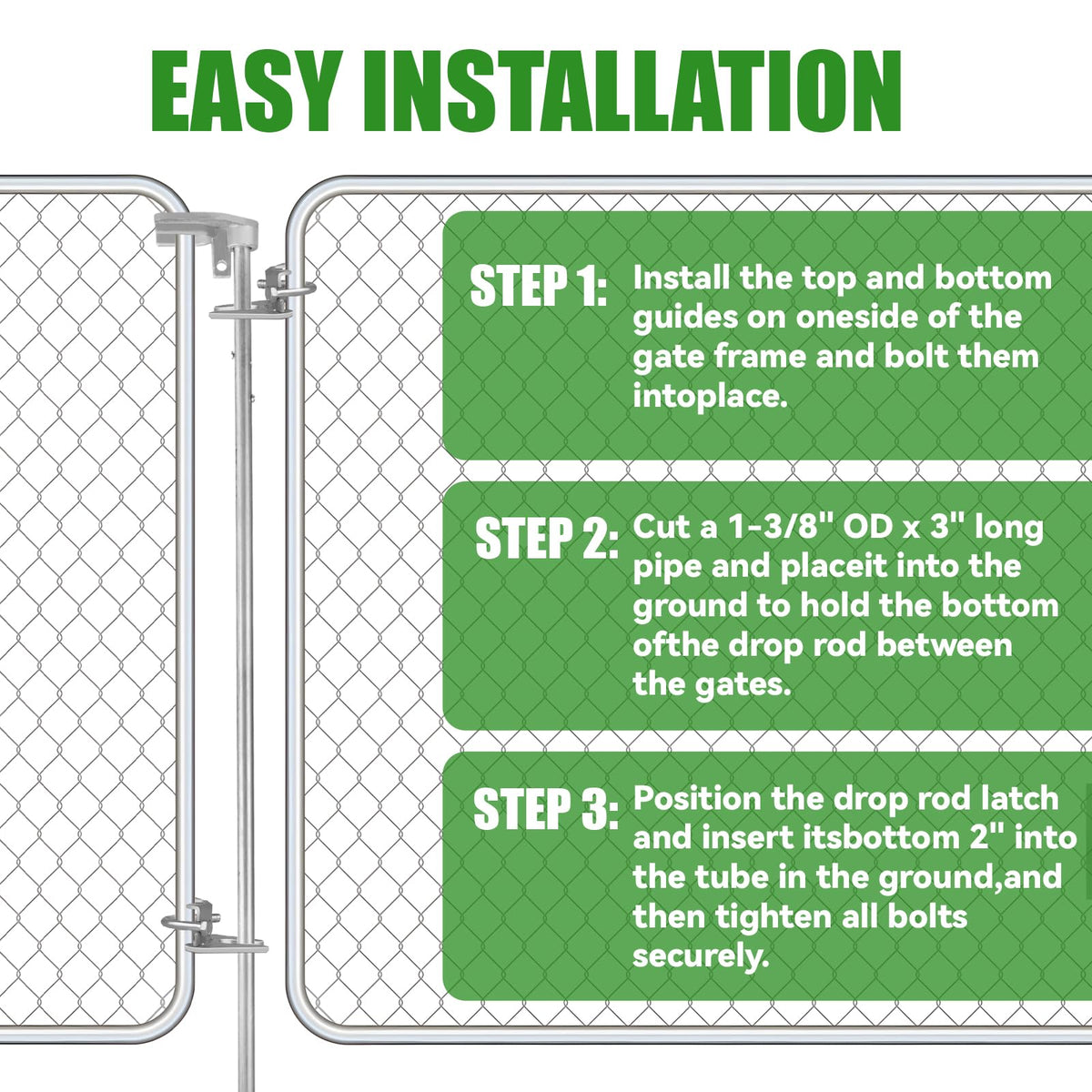NIANRONGHUA heavy-duty design resists weathering to keep gates steady.