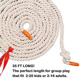 Outdoor field scene with Niantime rope for group team-building and fun.