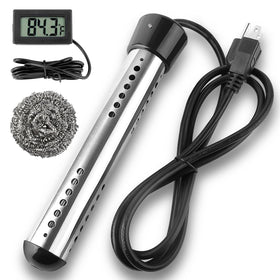 NiaoChao 2000W immersion heater in action—quickly heats water in a bucket.