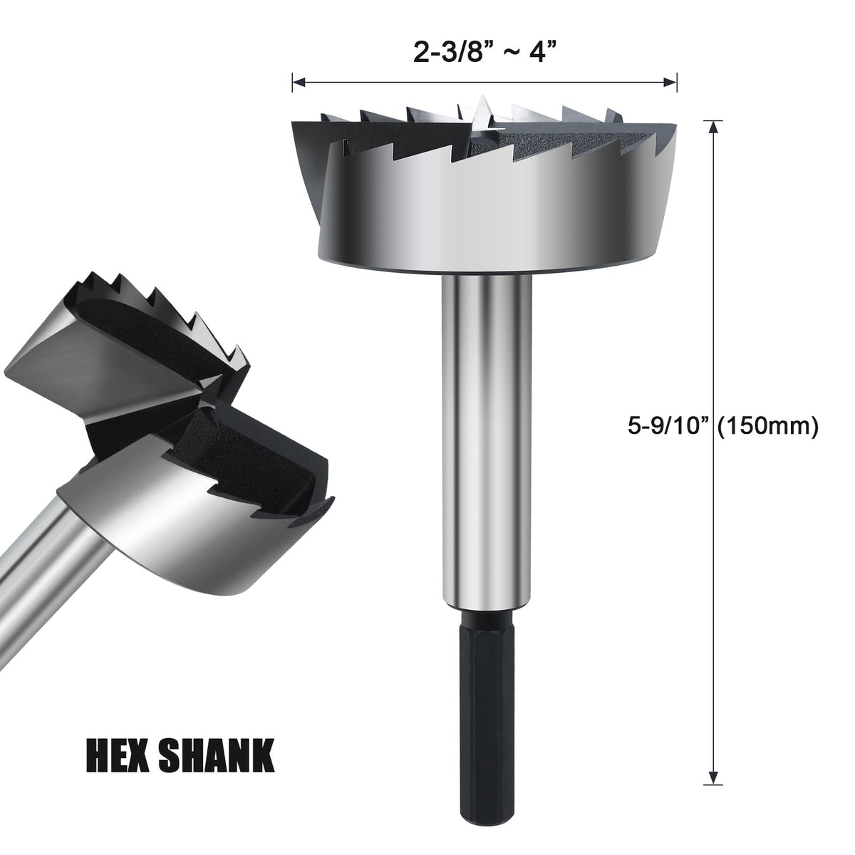 NIBBLAX Forstner bit with sharp spur starts holes accurately and without slipping