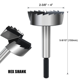 NIBBLAX Forstner bit with sharp spur starts holes accurately and without slipping
