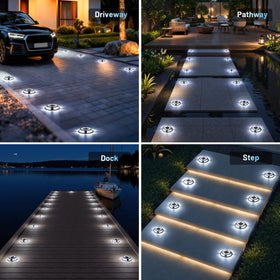 nibuuecer 4-pack set provides bright lighting across pathways and decks