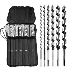 NICAVKIT 6-piece 12-inch wood auger set ideal for clean, precise drilling in wood.