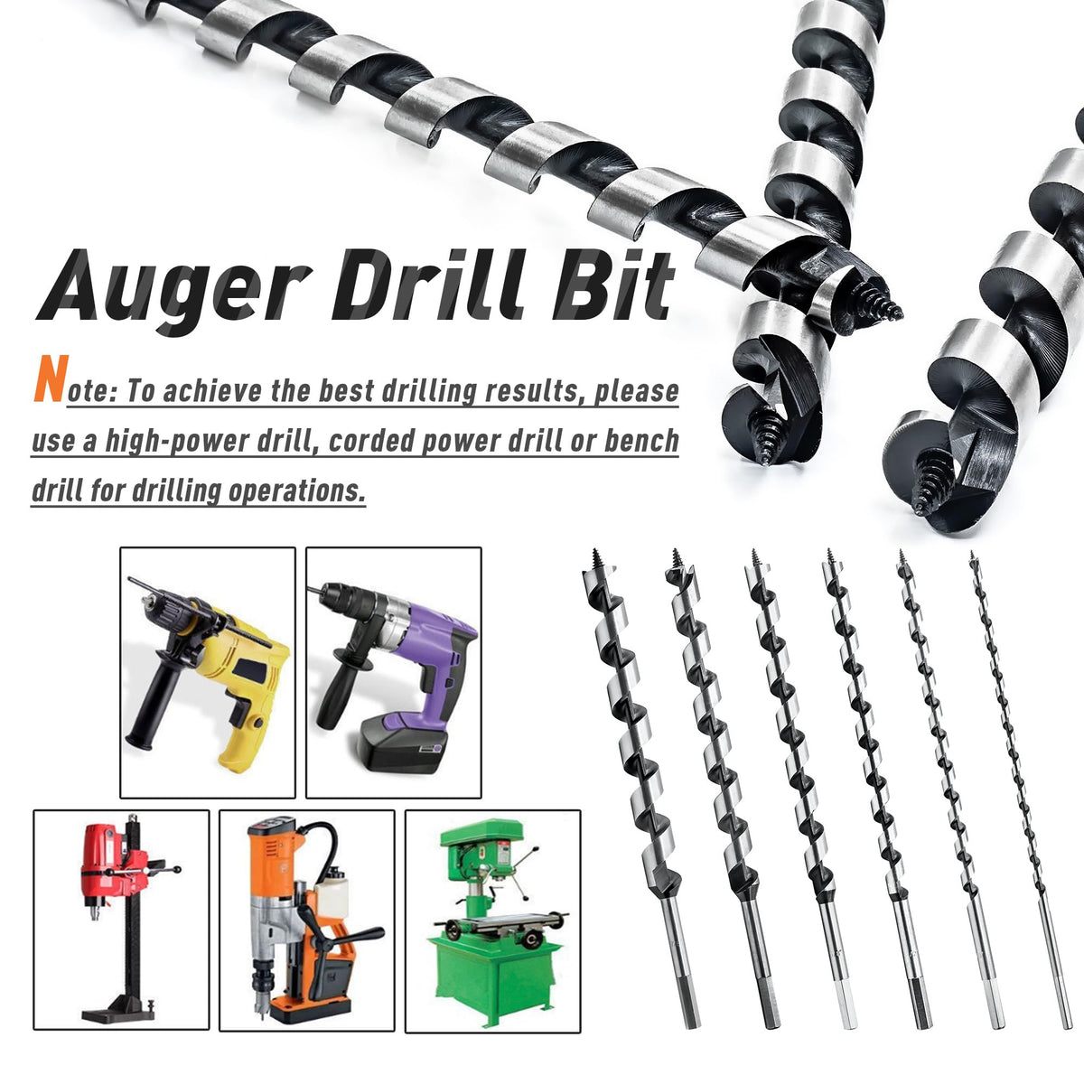 NICAVKIT 3/4-inch auger bit for deep bore holes in lumber and plywood.
