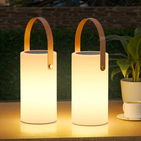 NiceBuy solar table lamp 2-pack offers portable outdoor lighting with solar charging.