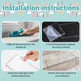 NICERINC PET three-piece protectors cover larger window sills effectively.