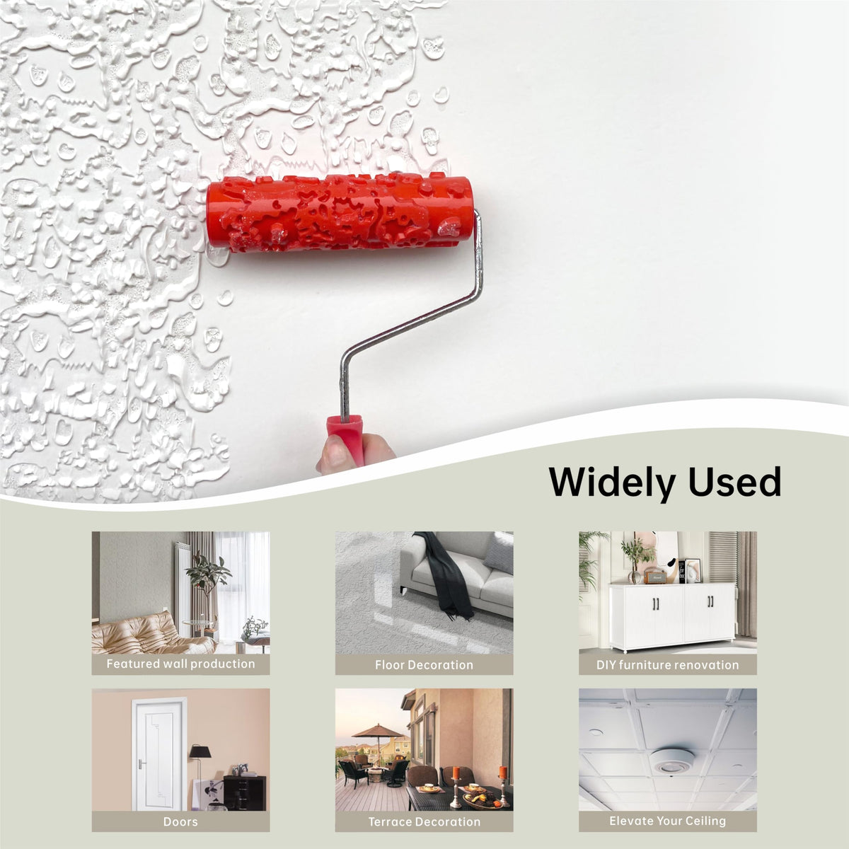Nichiyo texture roller creates negative imprint patterns on textured mediums