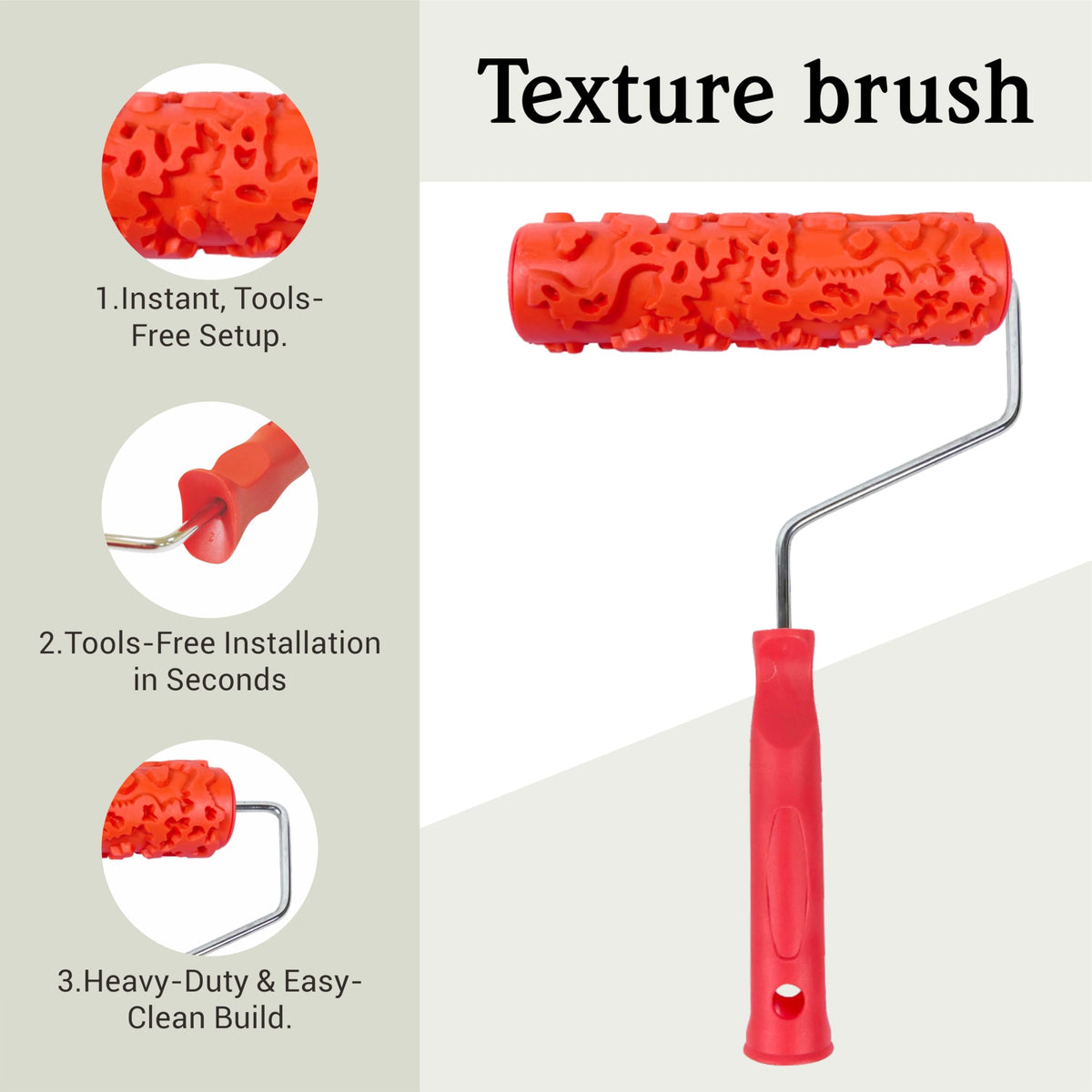 Nichiyo 7inch roller paired with plaster to create layered textures