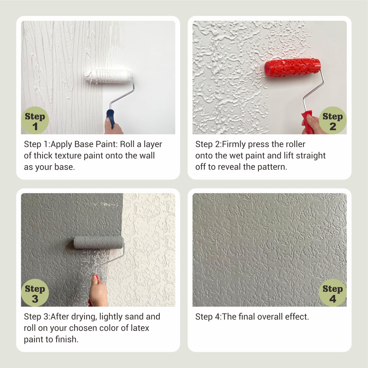 Brick texture roller applied to plaster and glaze finishes