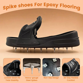 Nichiyo epoxy floor shoes reduce bubbles by venting trapped air.
