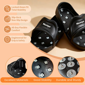 Nichiyo spike footwear ideal for garage and commercial resin coatings.