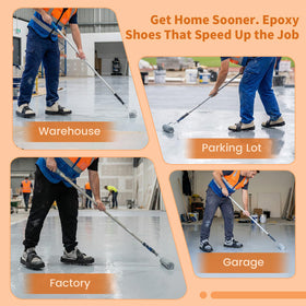 Nichiyo epoxy floor spikes protect surfaces while you coat resin.