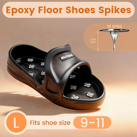 Nichiyo spiked shoes provide grip on all epoxy floor surfaces.