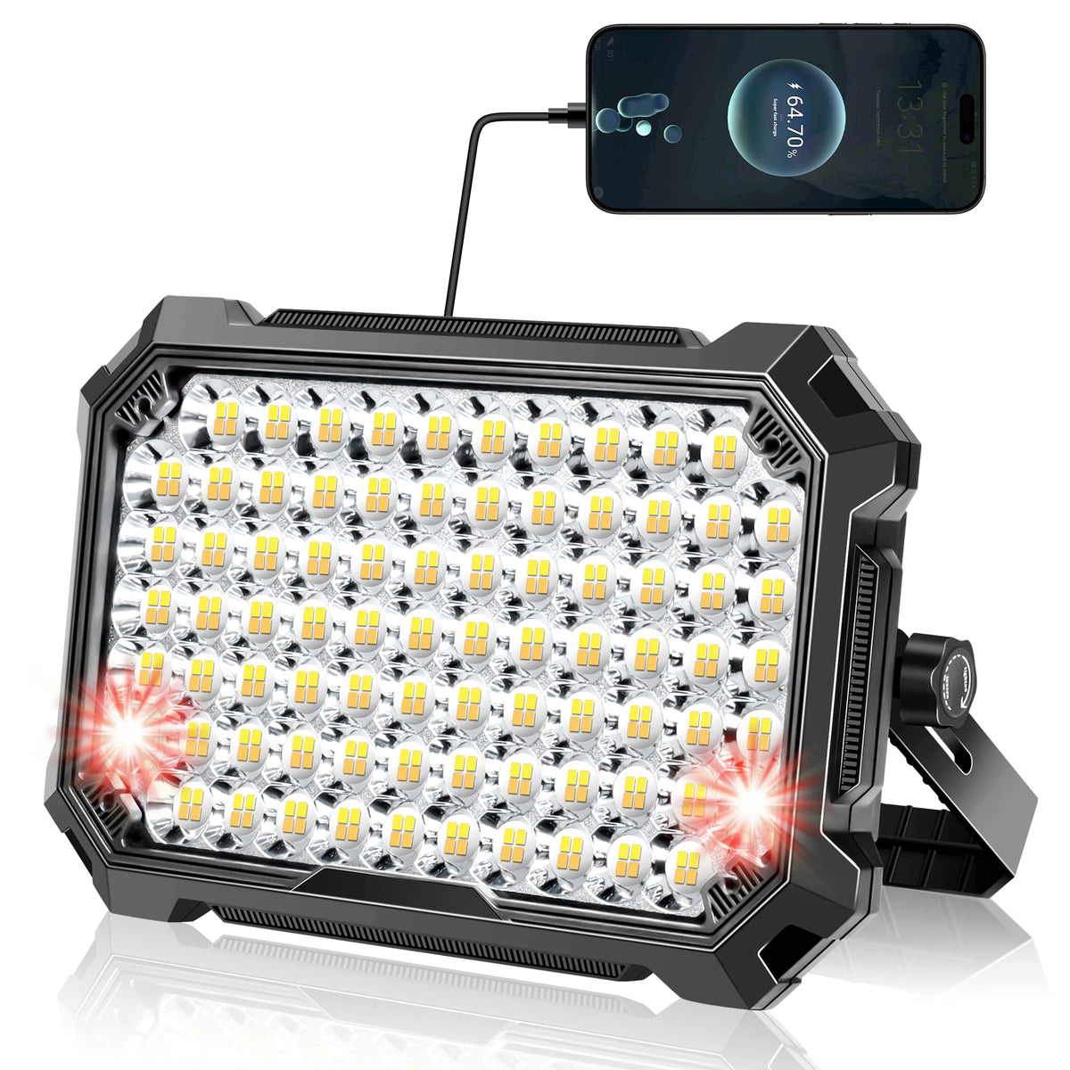 NICKLUC LED work light front view, ideal for campsite setup and outdoor tasks