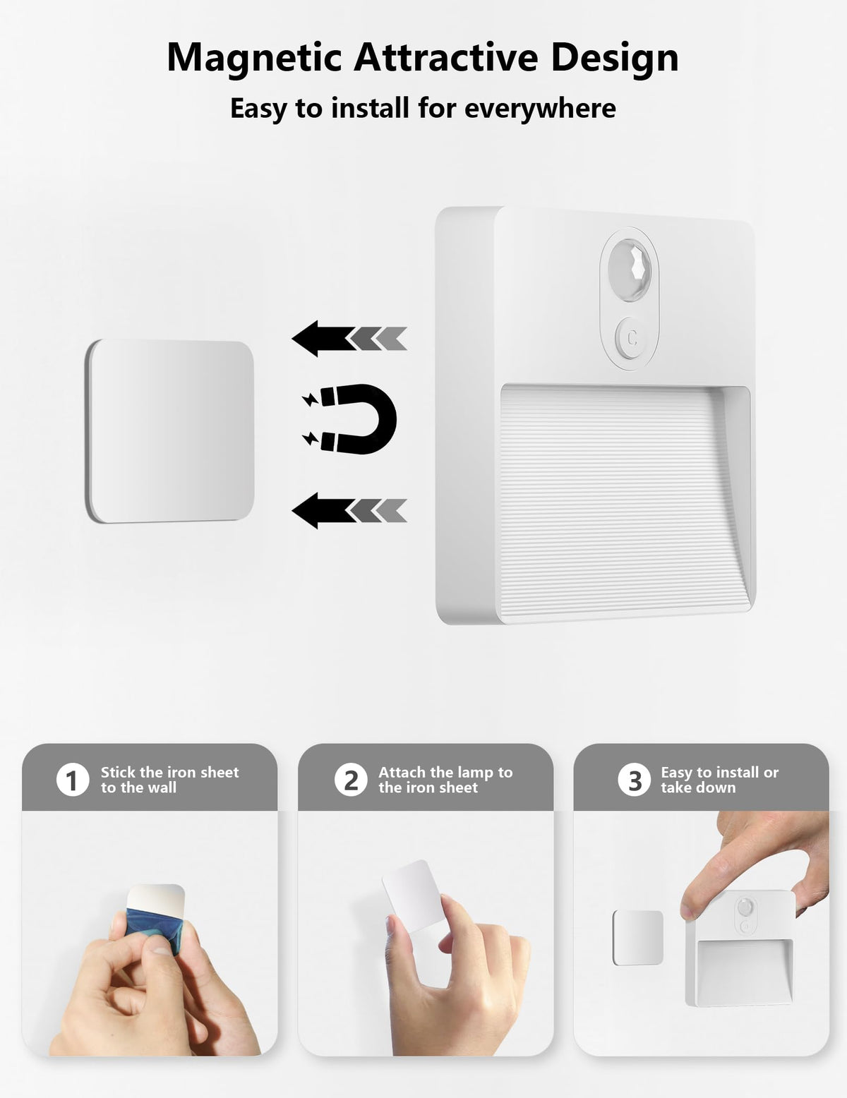 NICKLUC stair light detects movement up to 4 meters.