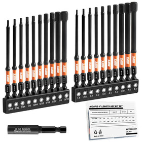 Nicofie Impact 4-Inch hex bits in case for quick access and organization