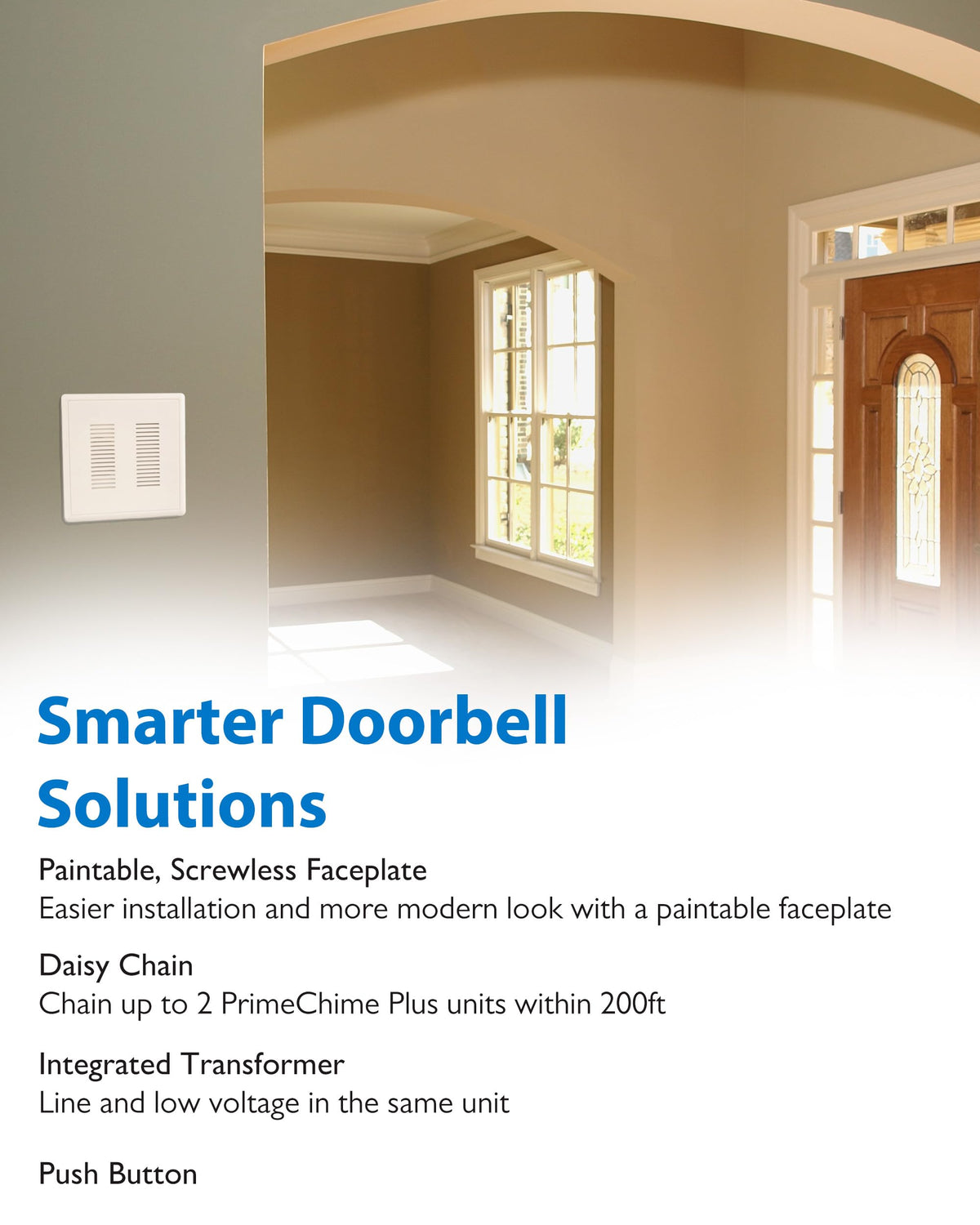 Nicor PrimeChime Plus deco black button adds modern contrast to your entry