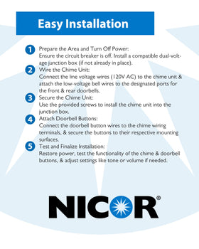 Nicor PrimeChime Plus stucco architectural bronze button for classic appeal