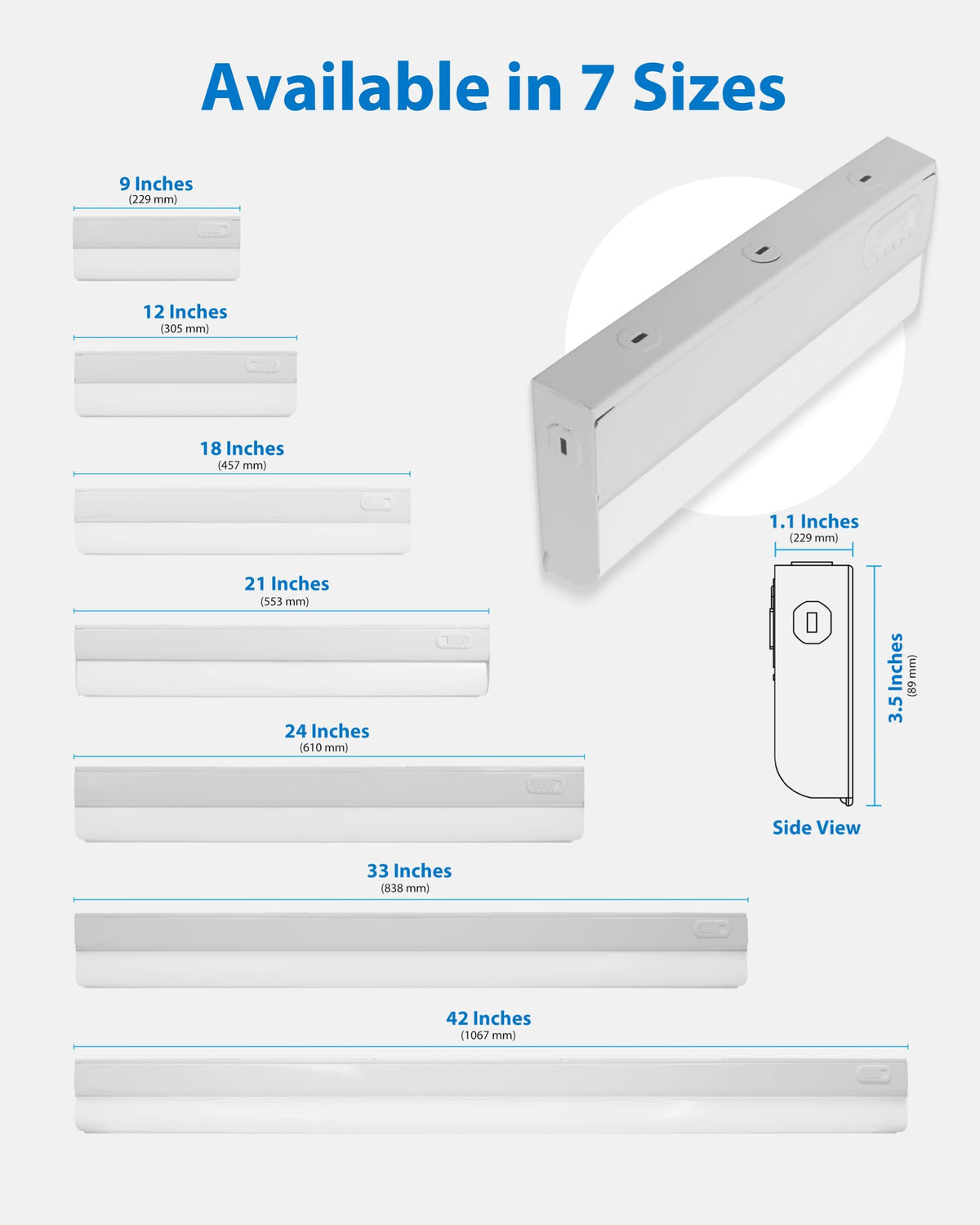 Nicor UCB 18in high-lumens output (612–648 lm) for bright counters