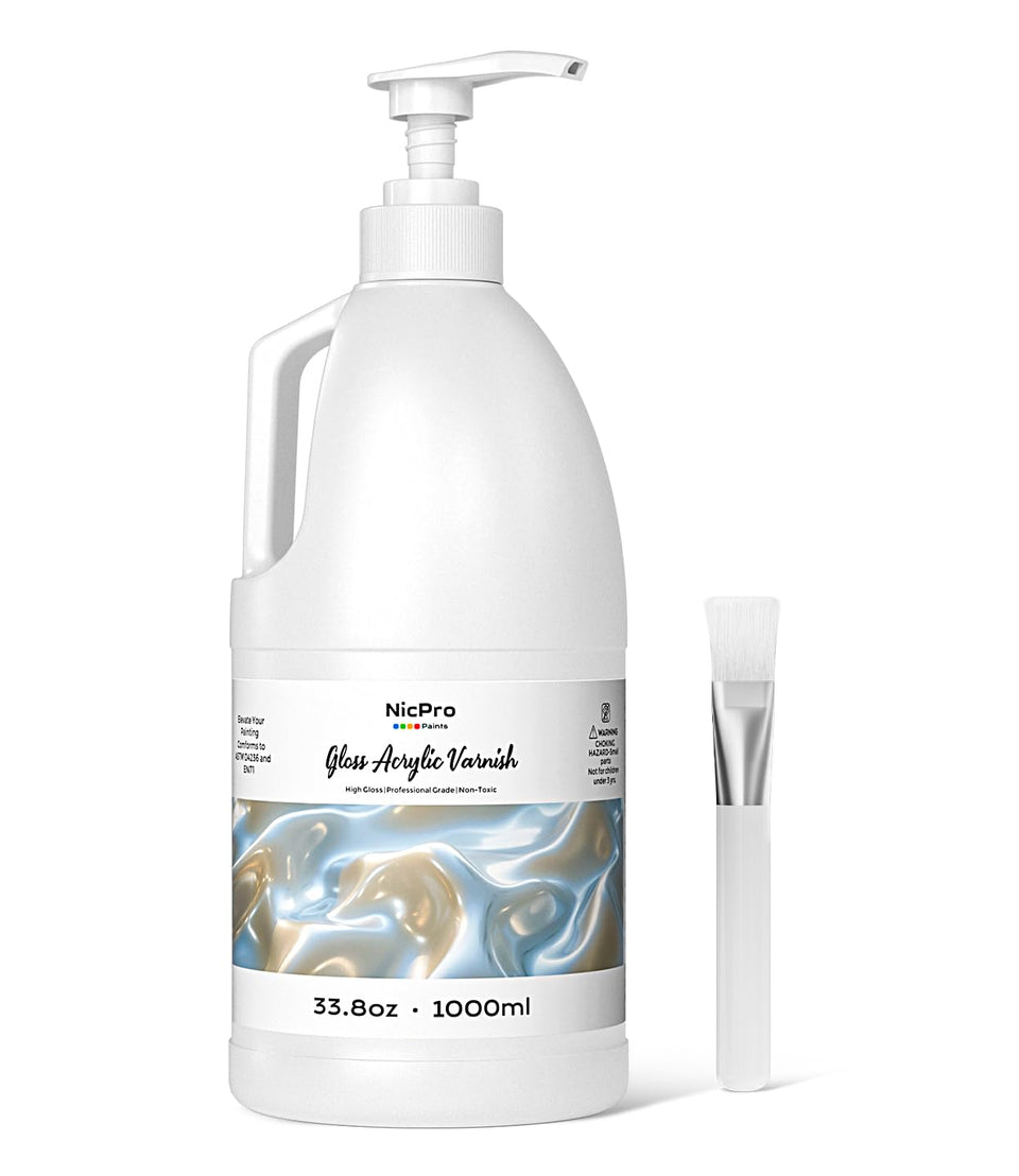 Nicpro Gloss Varnish pump bottle for easy, mess-free use.